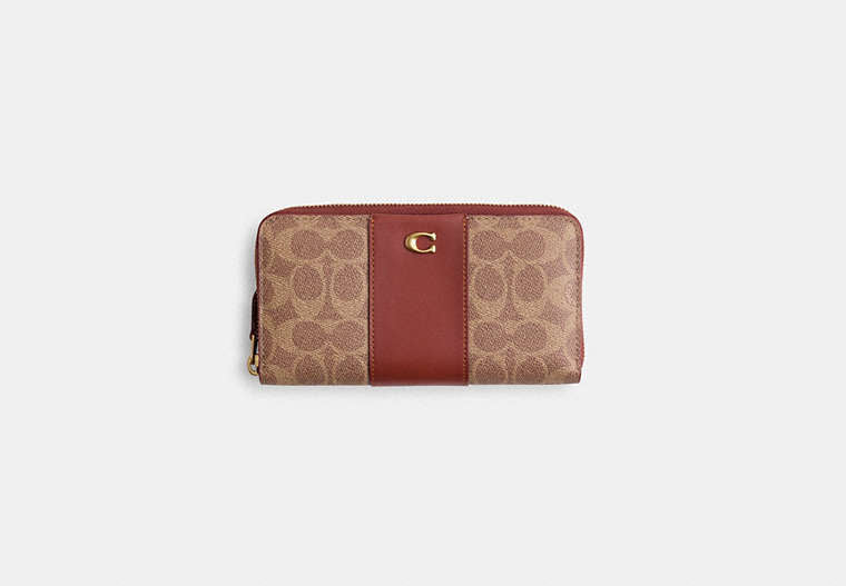 Restored Essential Accordion Zip Wallet In Colorblock Signature Canvas