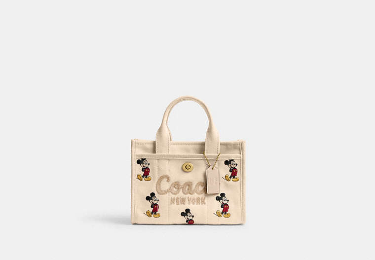 Disney X Coach Cargo Tote Bag 20 With Mickey Mouse In Regenerative Cotton Canvas