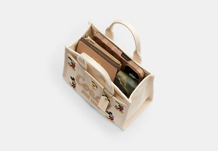 Disney X Coach Cargo Tote Bag 20 With Mickey Mouse In Regenerative Cotton Canvas