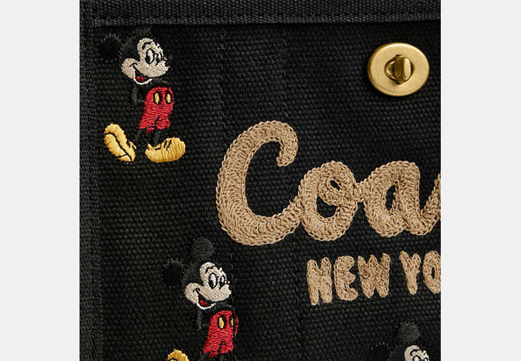 Disney X Coach Cargo Tote Bag 20 With Mickey Mouse In Regenerative Cotton Canvas