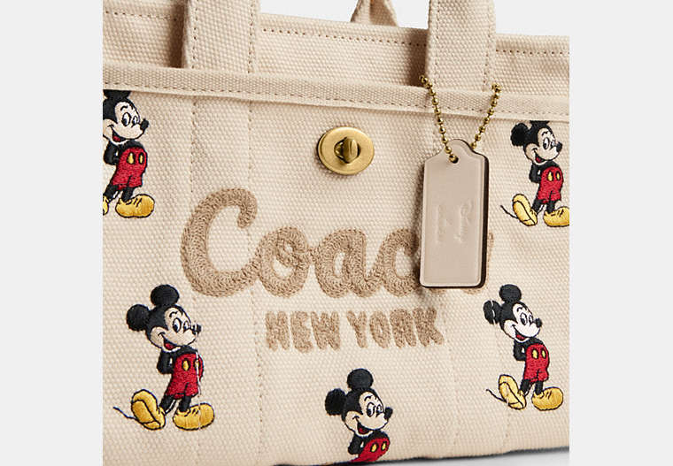 Disney X Coach Cargo Tote Bag 20 With Mickey Mouse In Regenerative Cotton Canvas