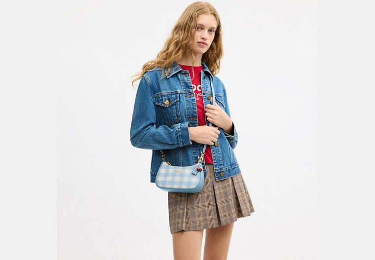 Teri Mini Crossbody Bag With Gingham Print And Charm
