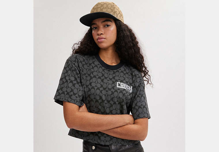 Signature Jacquard Flat Brim Hat