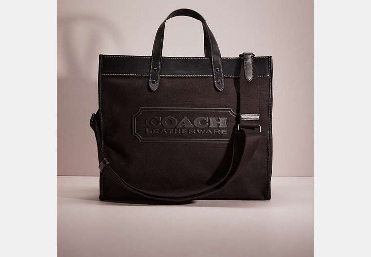 Restored Field Tote 40 In Organic Cotton Canvas With Coach Badge