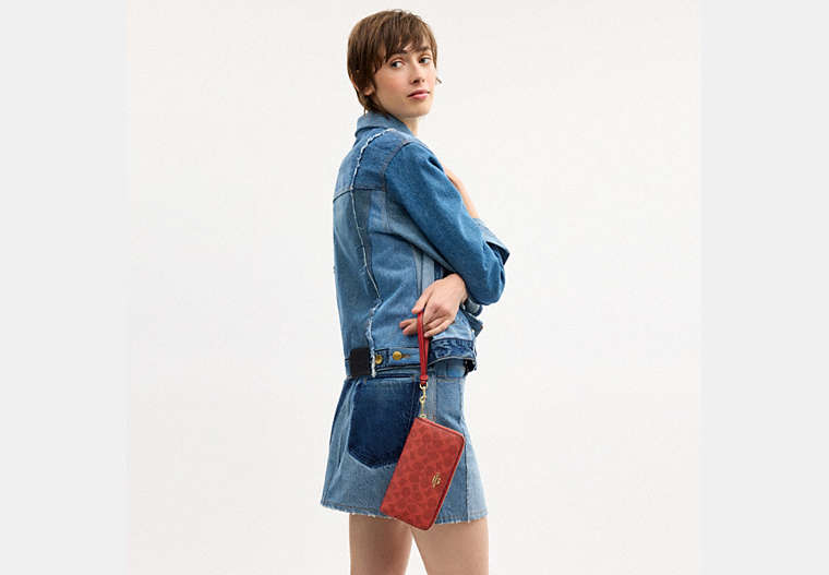 Long Zip Around Wallet In Signature Canvas