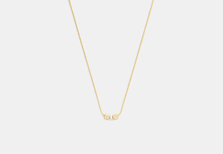 Cube Pearl Rondelle Pendant Necklace