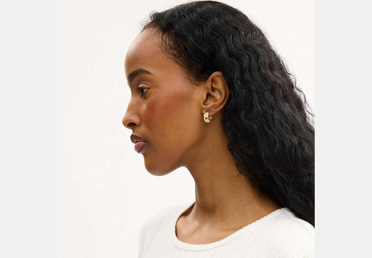 Textured Signature Small Hoop Earrings