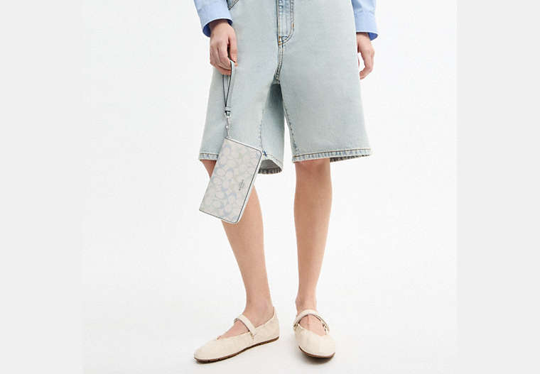 Long Zip Around Wallet In Signature Canvas
