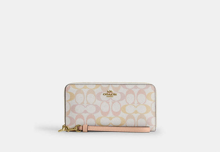 Long Zip Around Wallet In Signature Canvas