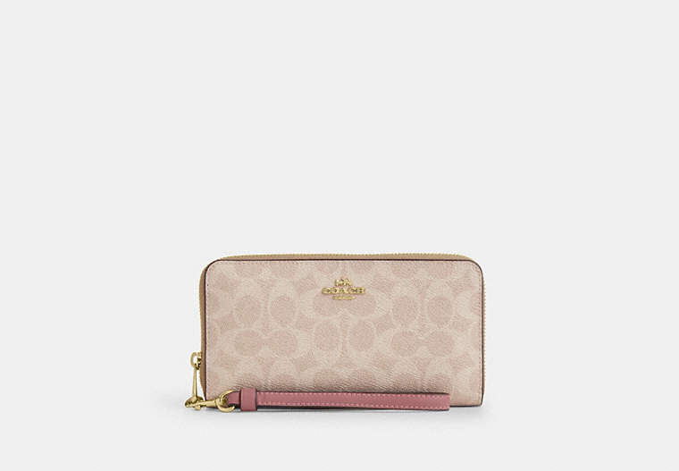 Long Zip Around Wallet In Signature Canvas