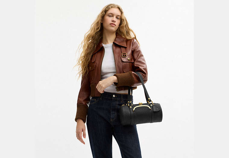 Kisslock Barrel Bag 28