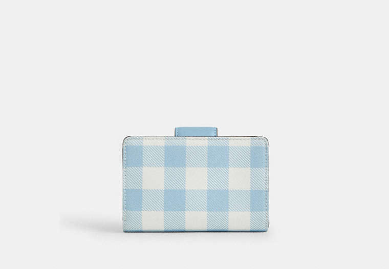 Medium Corner Zip Wallet With Gingham Print