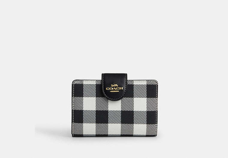 Medium Corner Zip Wallet With Gingham Print