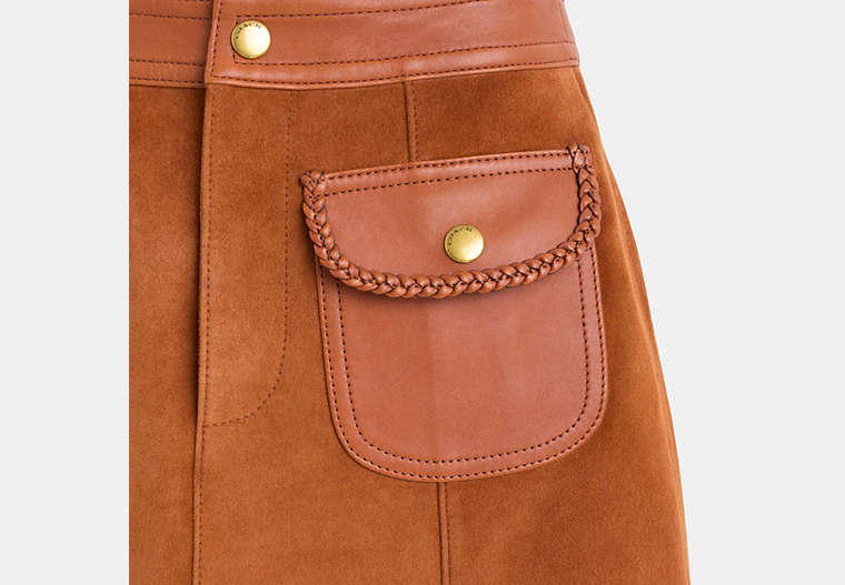 Restored Braided Suede Mini Skirt