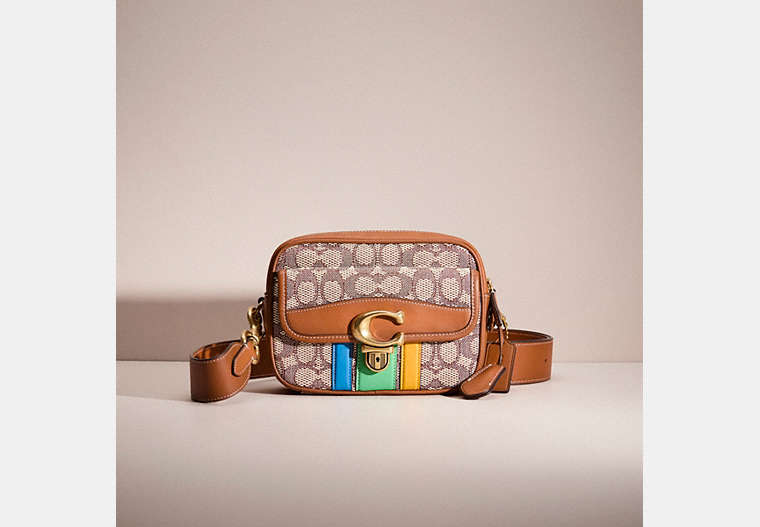 Restored Studio Camera Bag 18 In Signature Textile Jacquard With Varsity Stripe