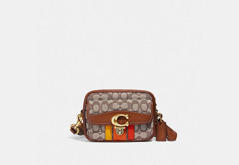 Restored Studio Camera Bag 18 In Signature Textile Jacquard With Varsity Stripe