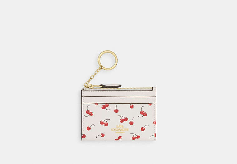 Mini Skinny Id Case With Cherry Print