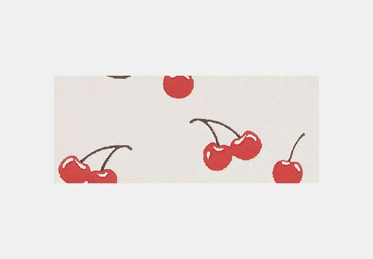 Mini Skinny Id Case With Cherry Print