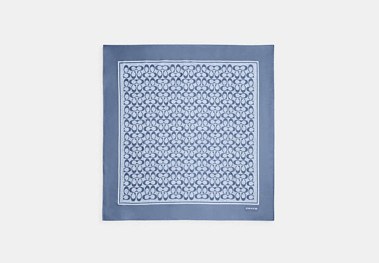 Textured Signature Print Silk Square Scarf
