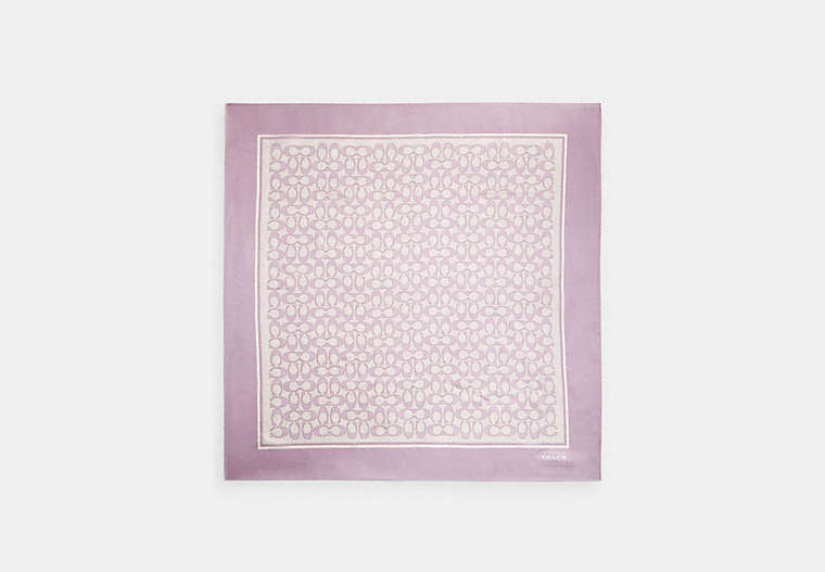 Textured Signature Print Silk Square Scarf