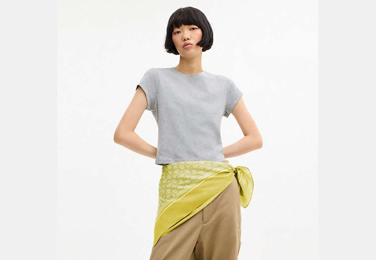 Textured Signature Print Silk Square Scarf