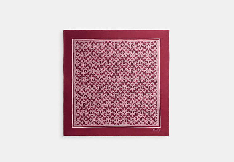 Textured Signature Print Silk Square Scarf