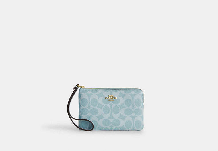 Corner Zip Wristlet In Signature Canvas