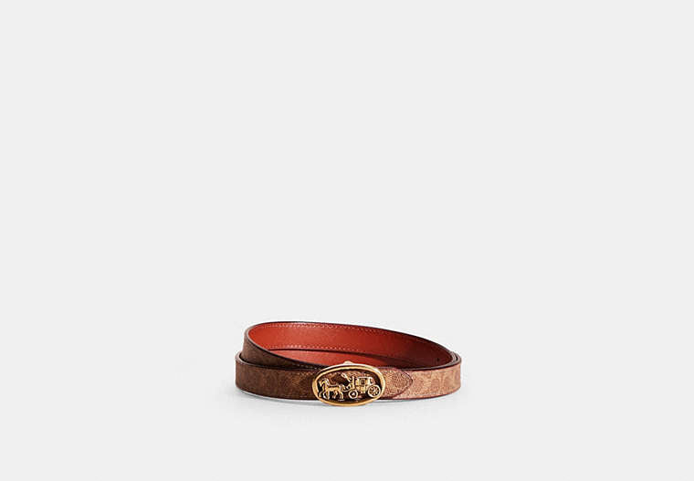 Restored Horse And Carriage Medallion Buckle Reversible Belt, 20 Mm