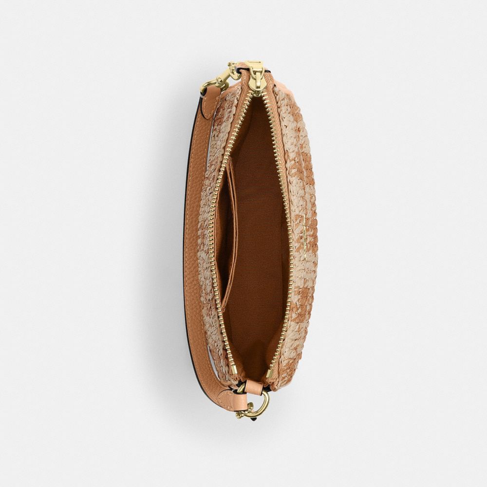 Coach Nolita 19 With Gingham Print Gold Tan