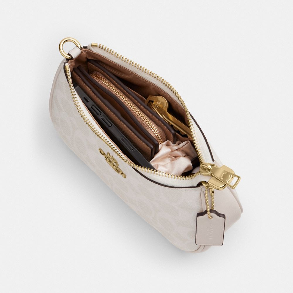 Coach Teri Mini Crossbody Bag In Signature Canvas Gold White Chalk