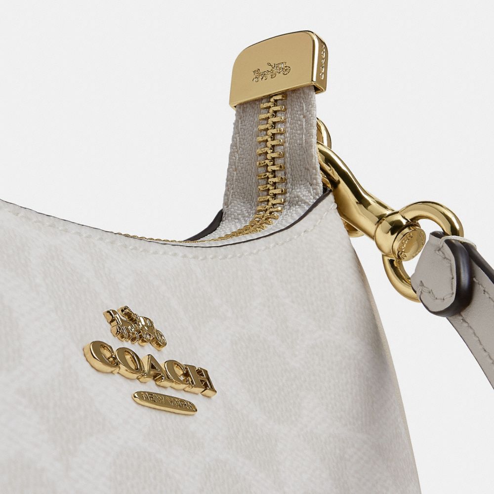 Coach Teri Mini Crossbody Bag In Signature Canvas Gold White Chalk