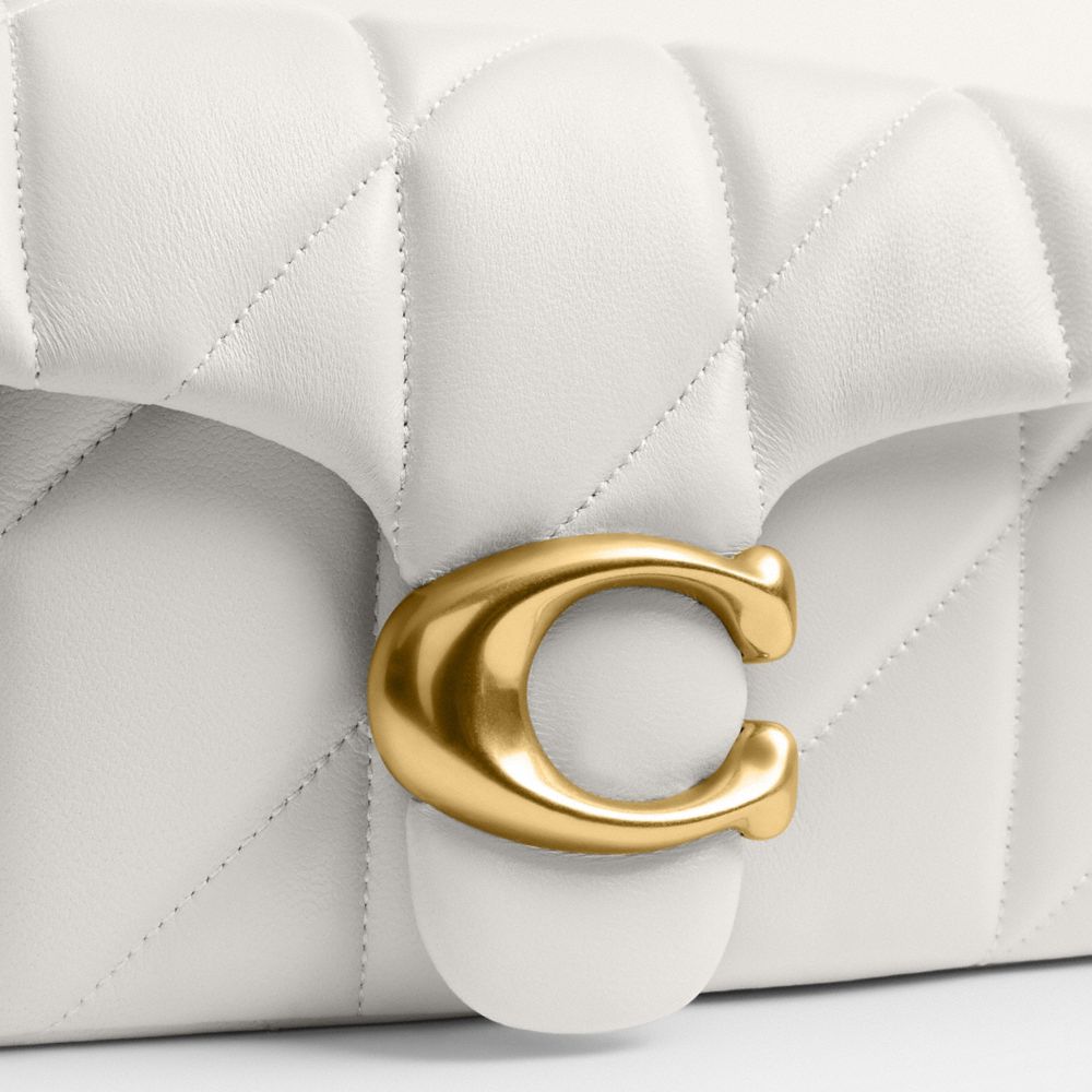 Coach Tabby Chain Crossbody Bag 19 With Quilting Brass Chalk