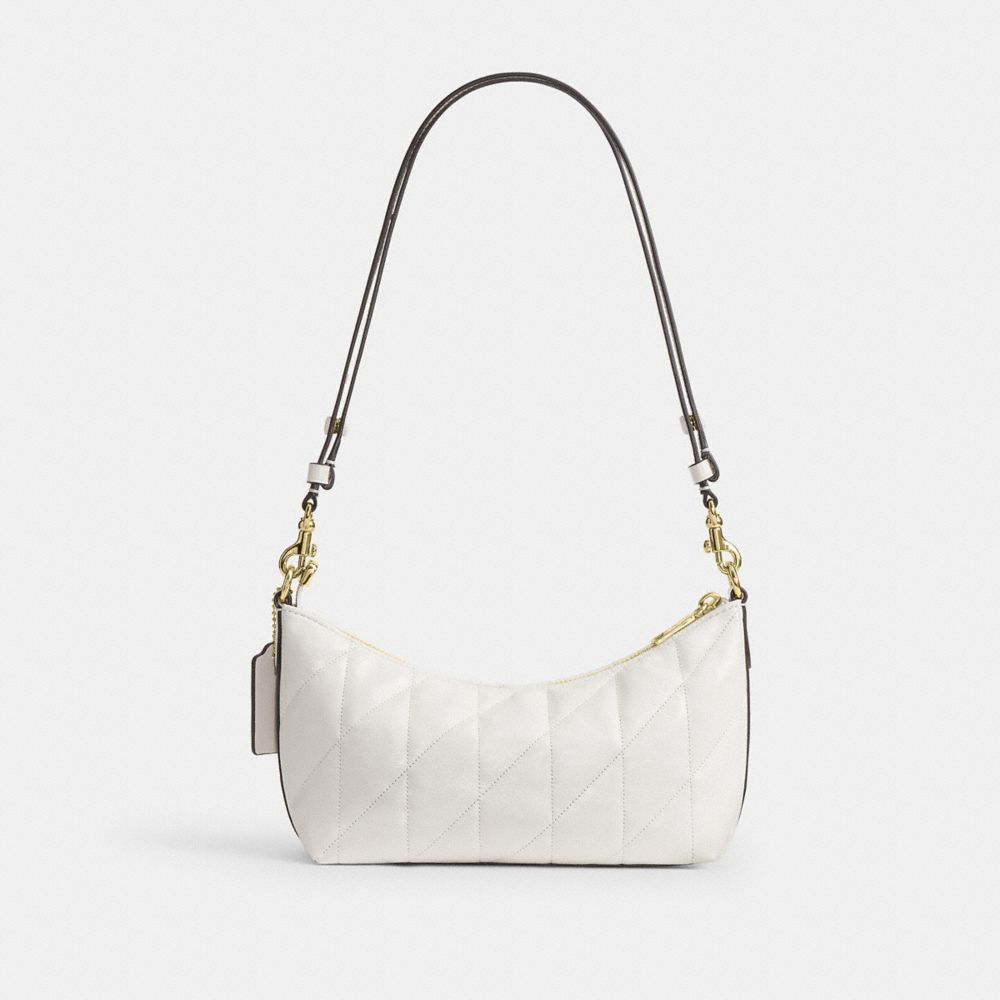 Coach Caitlin Shoulder Bag With Quilting And Charm Gold Chalk
