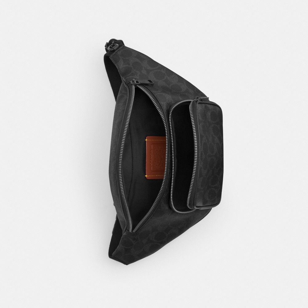 Coach Travis Belt Bag 35 In Signature Canvas Matte Black Black Signature