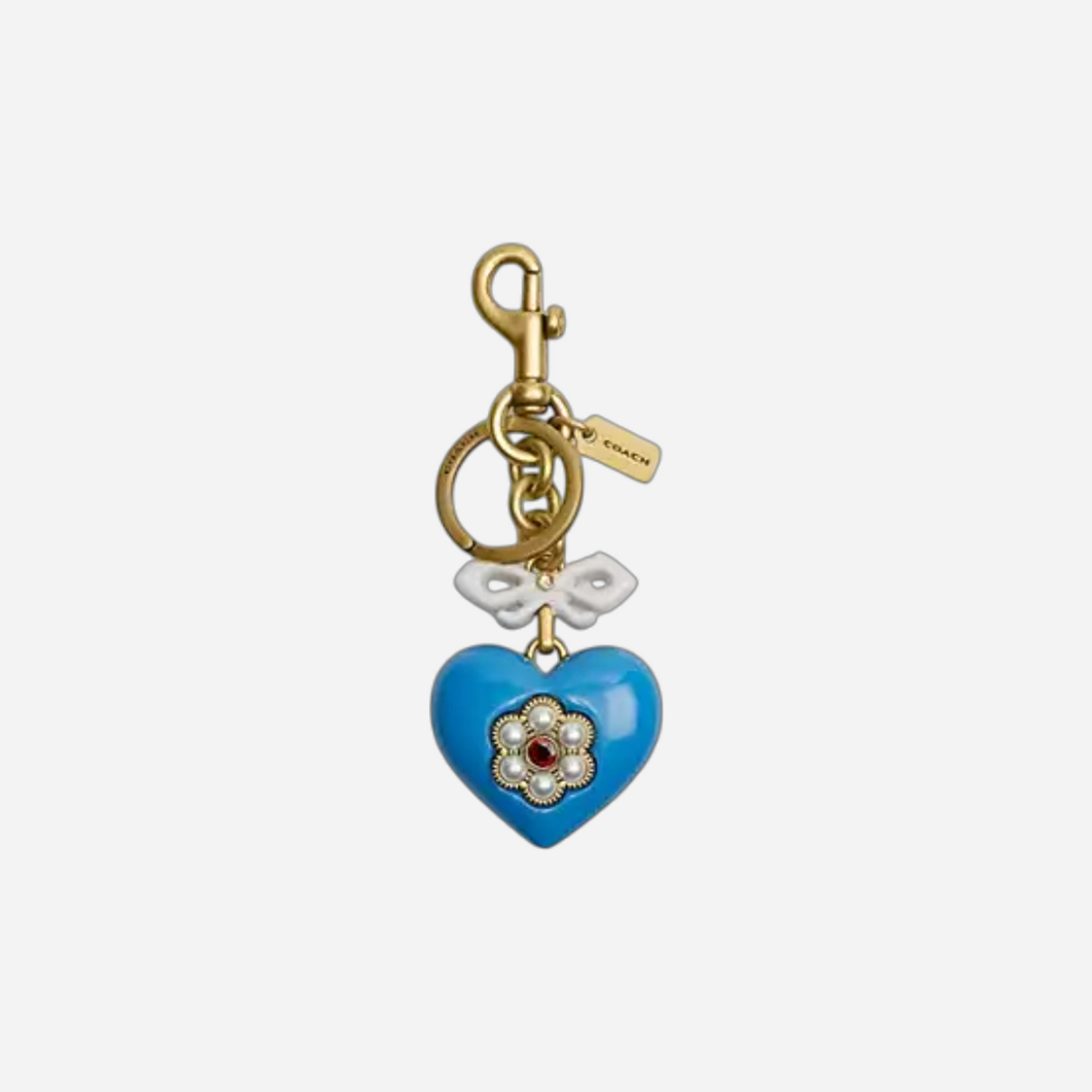 Coach Heart Bag Charm Blue