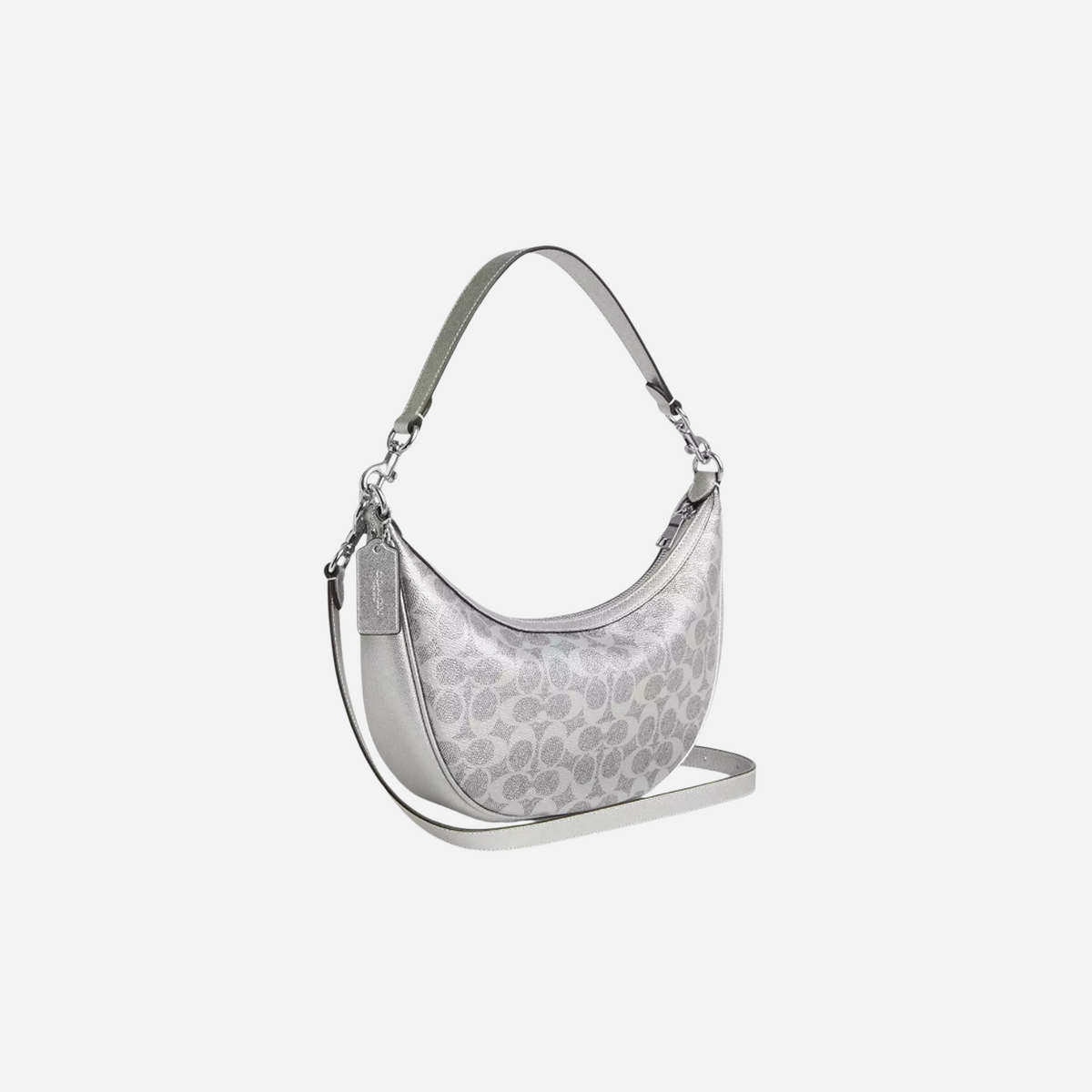 COACH Aria Shoulder Bag In Signature Canvas Sv/Gray/Silver