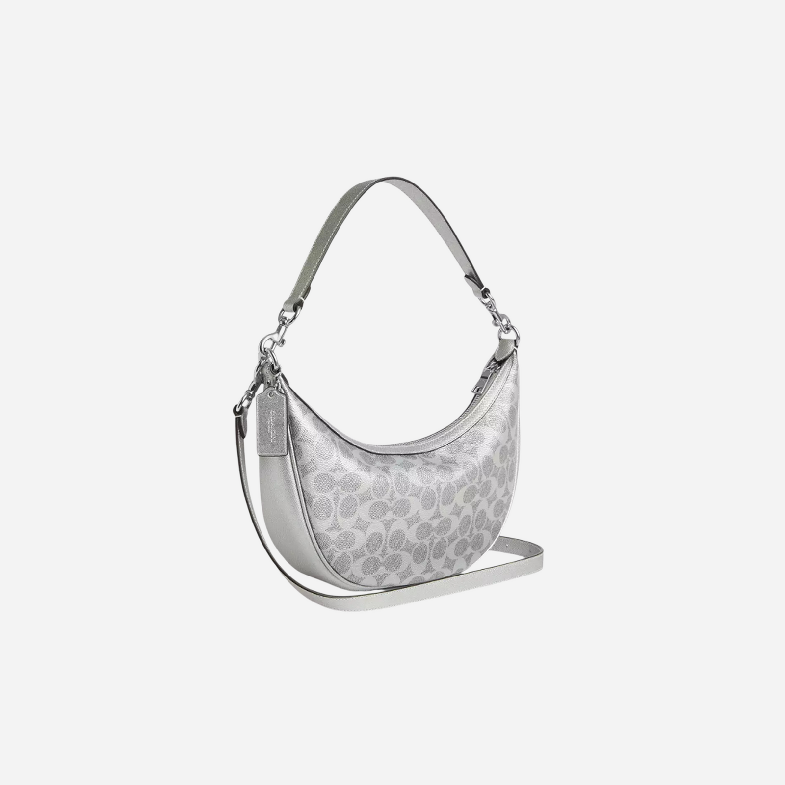 COACH Aria Shoulder Bag In Signature Canvas Sv/Gray/Silver
