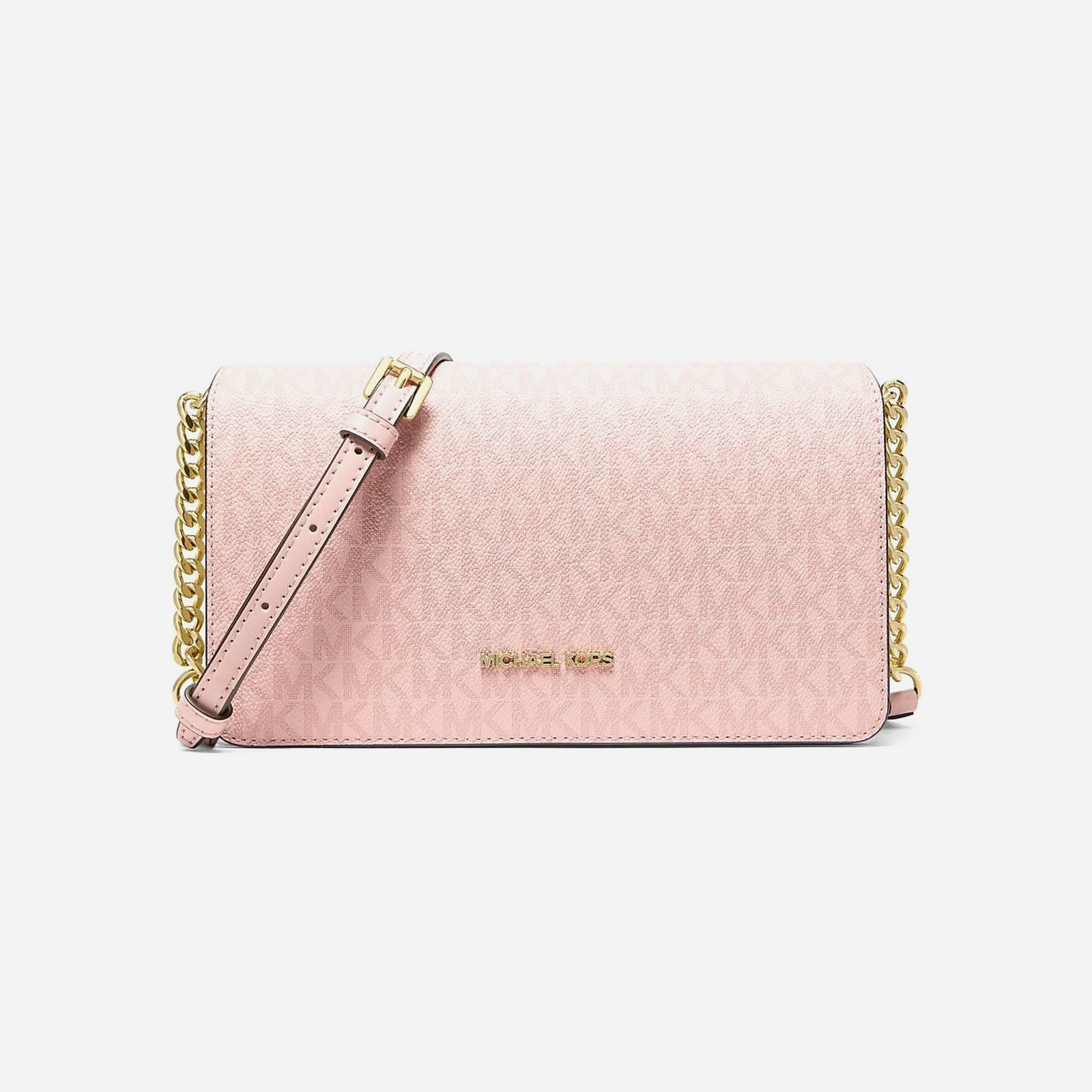 Michael Kors Jet Set Medium Signature Logo Crossbody Bag Powder Blush