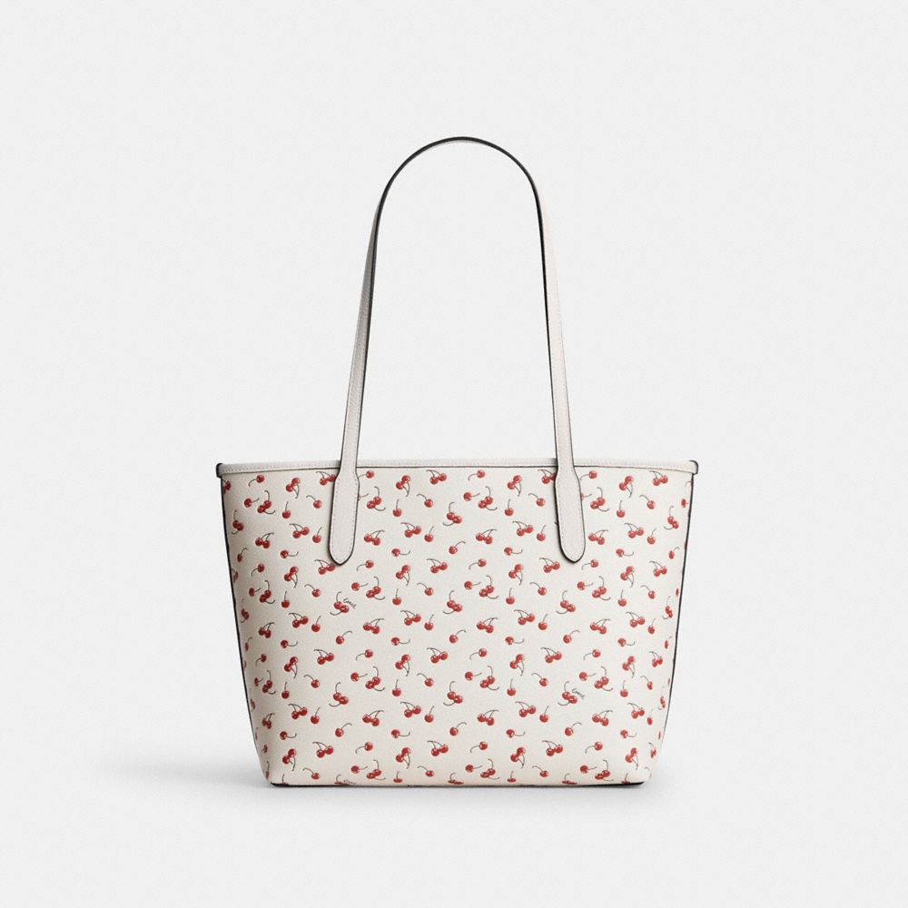 Medium City Tote Bag With Cherry Print