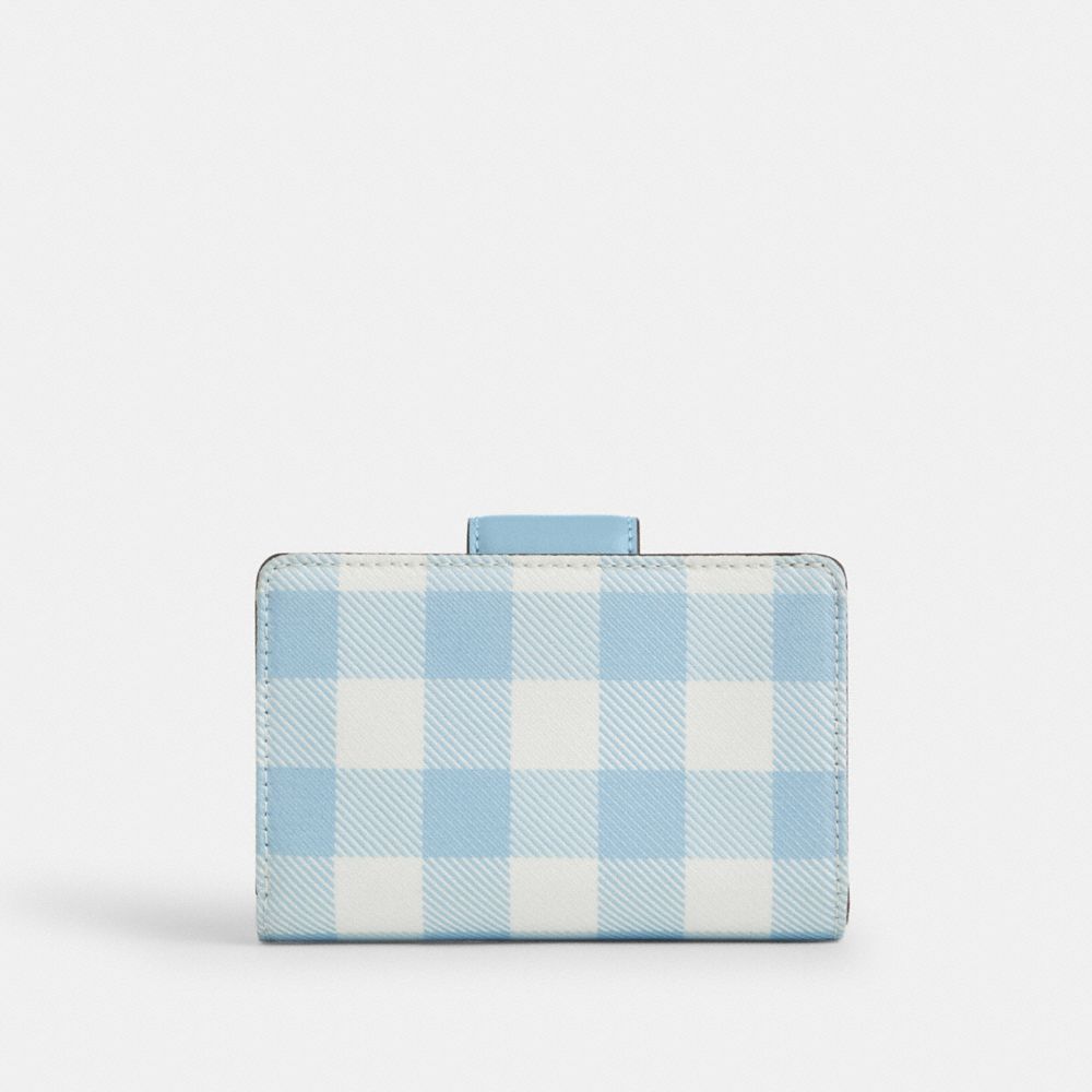 Medium Corner Zip Wallet With Gingham Print
