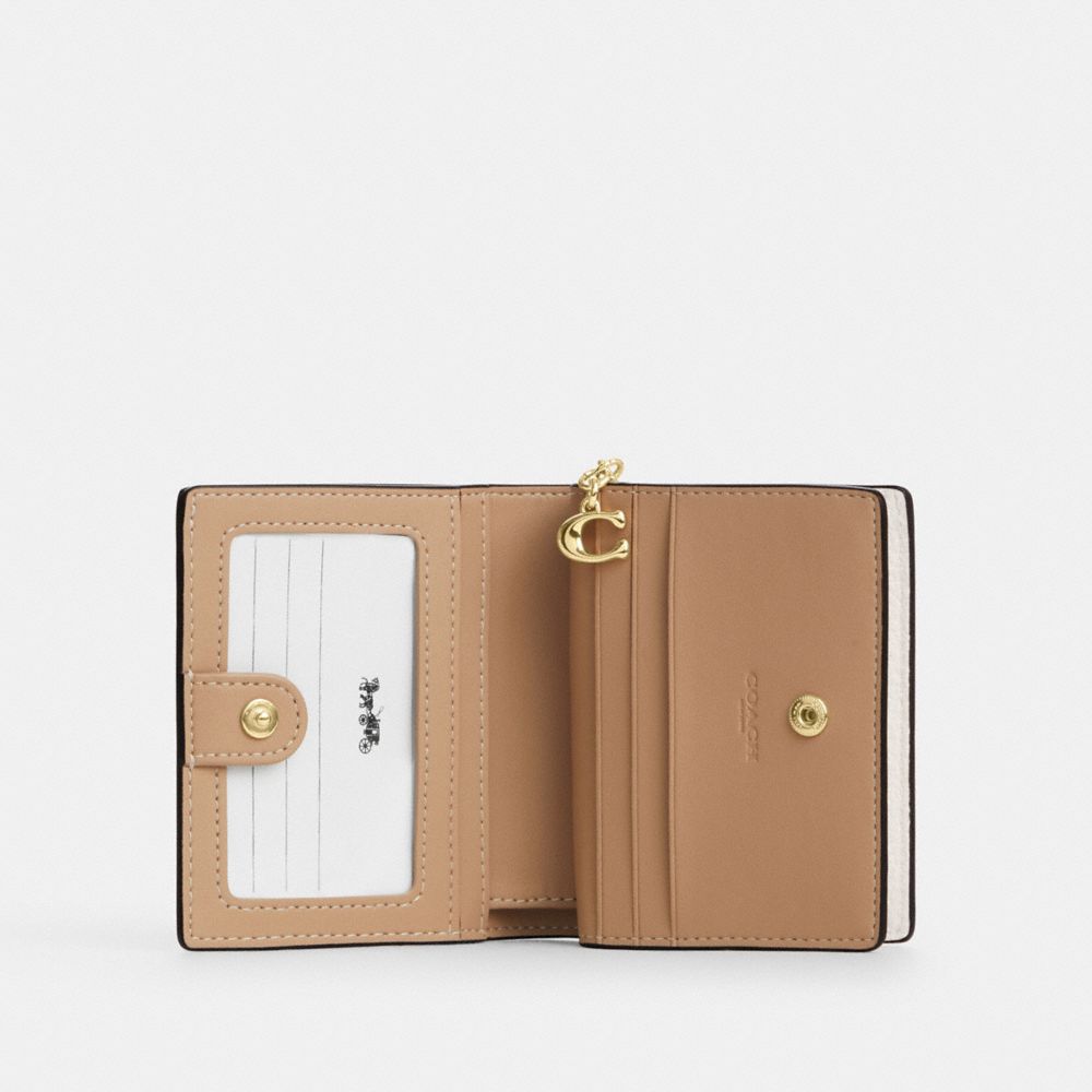 Snap Wallet With Floral Print And Charm