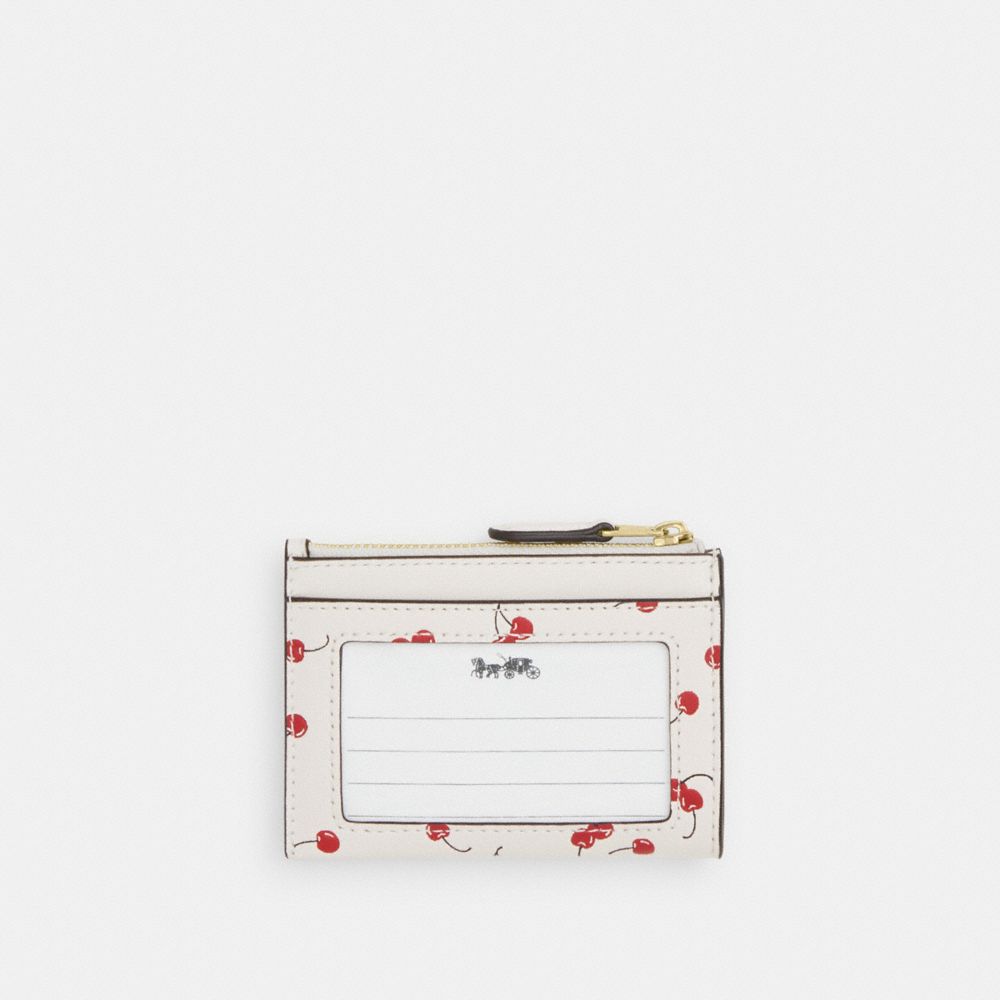 Mini Skinny Id Case With Cherry Print