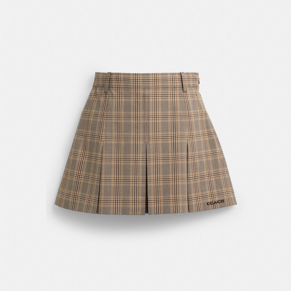 Pleated Plaid Skirt In Recycled Polyester