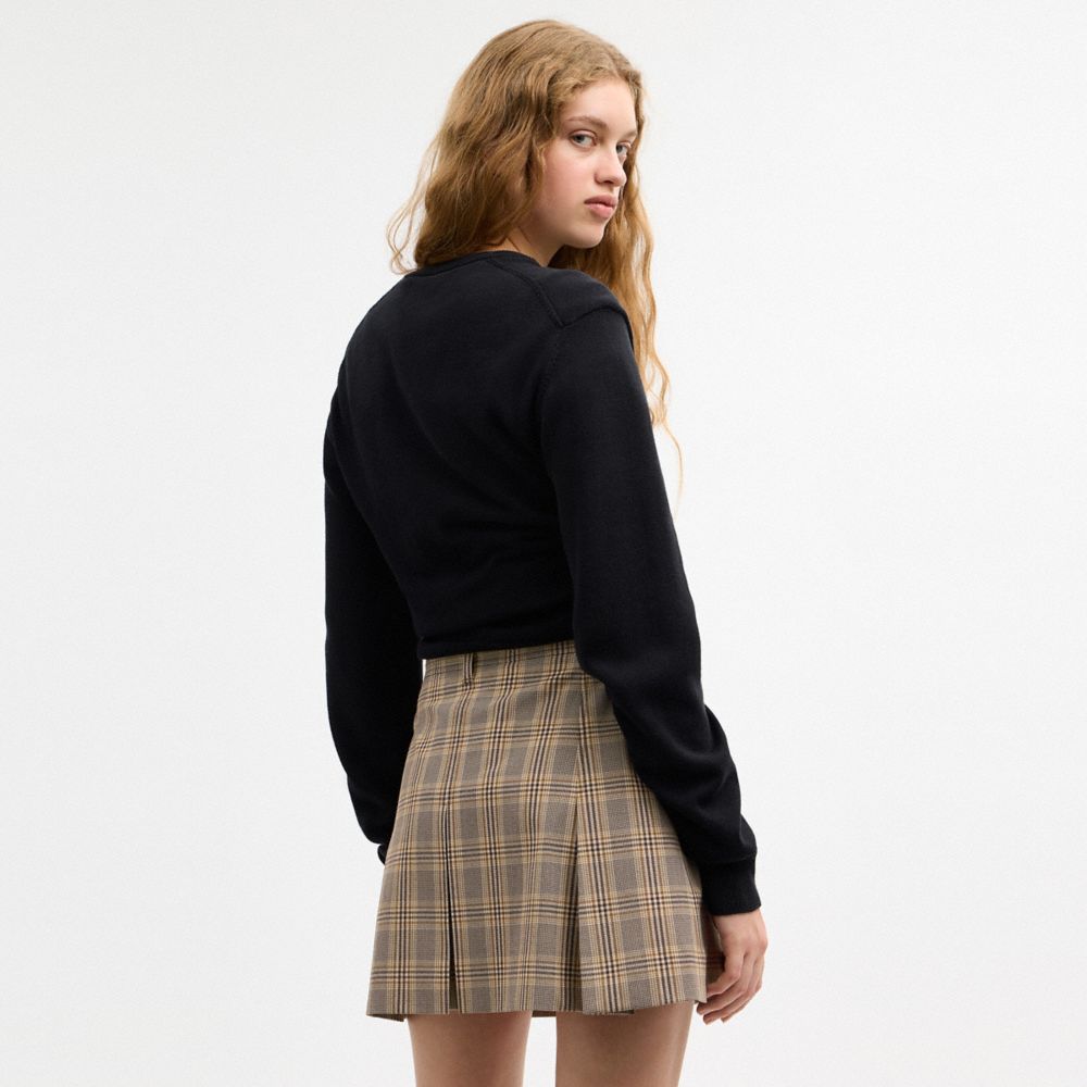 Pleated Plaid Skirt In Recycled Polyester