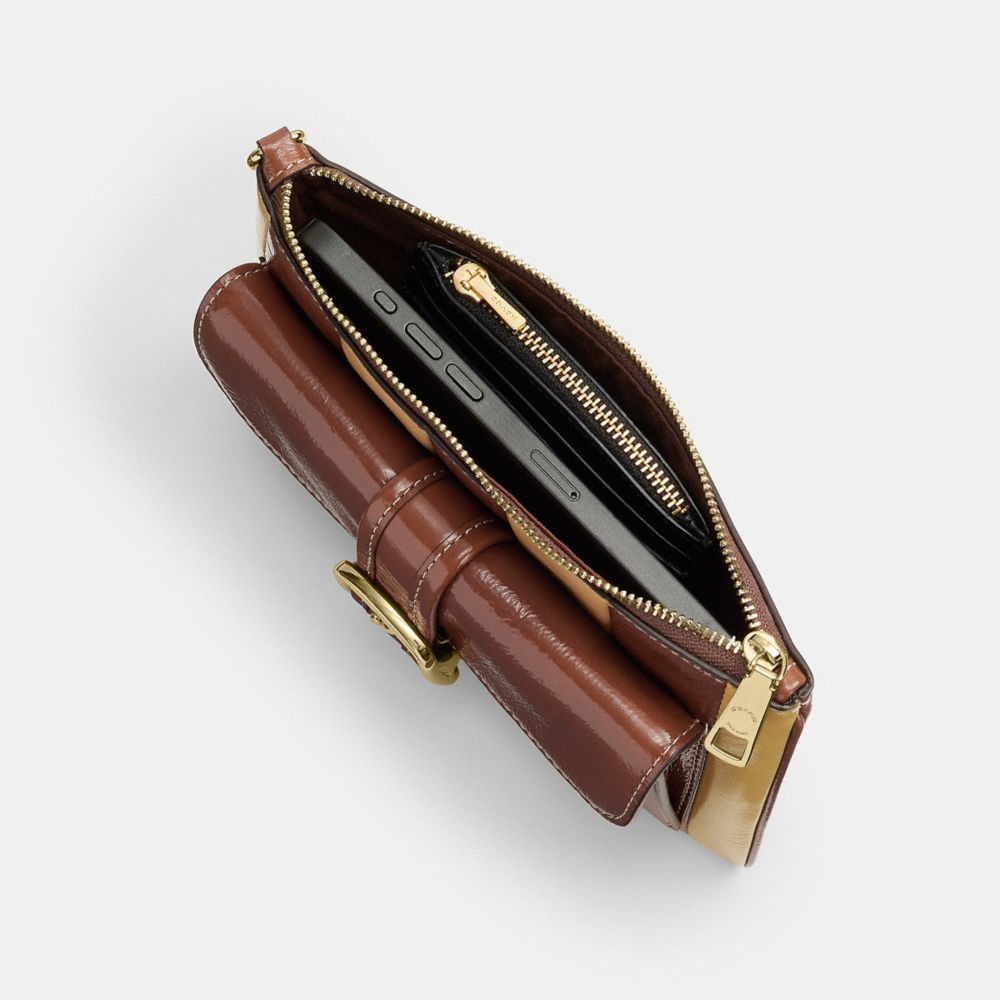 Ashton Wristlet With Striped Patchwork