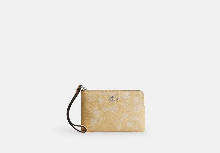 Corner Zip Wristlet With Floral Print