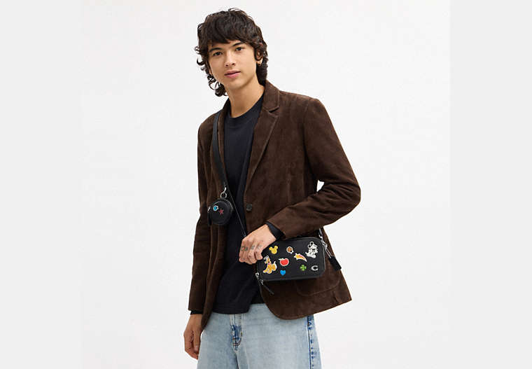 Disney X Coach Charter Slim Crossbody Bag With Sticker Print