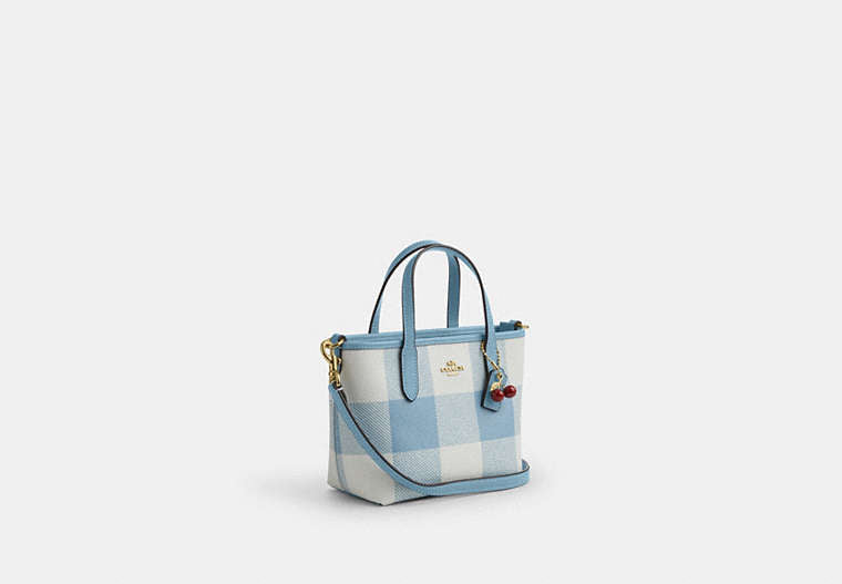 City Mini Tote Bag With Gingham Print And Charm