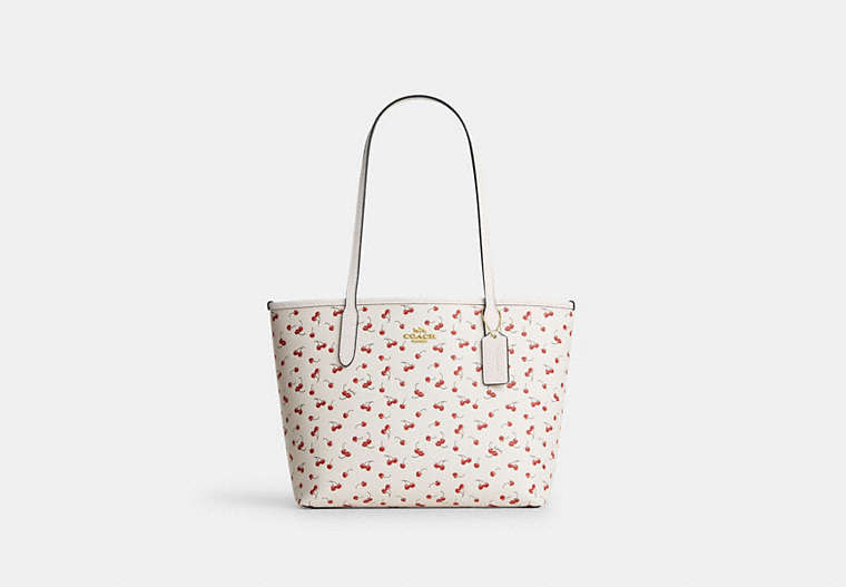 Medium City Tote Bag With Cherry Print