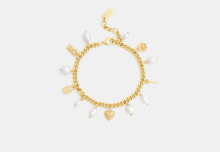 Pearl And Heart Charm Bracelet